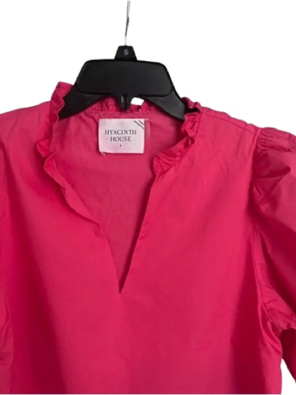 Hyacinth House Fuchsia Leigh Puff Sleeve Blouse S EUC